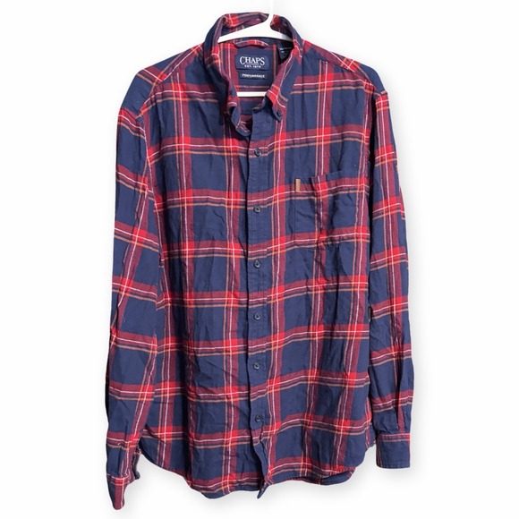 Chaps Other - Chaps By Ralph Lauren Men's L 100% Cotton Flannel Button Down Shirt